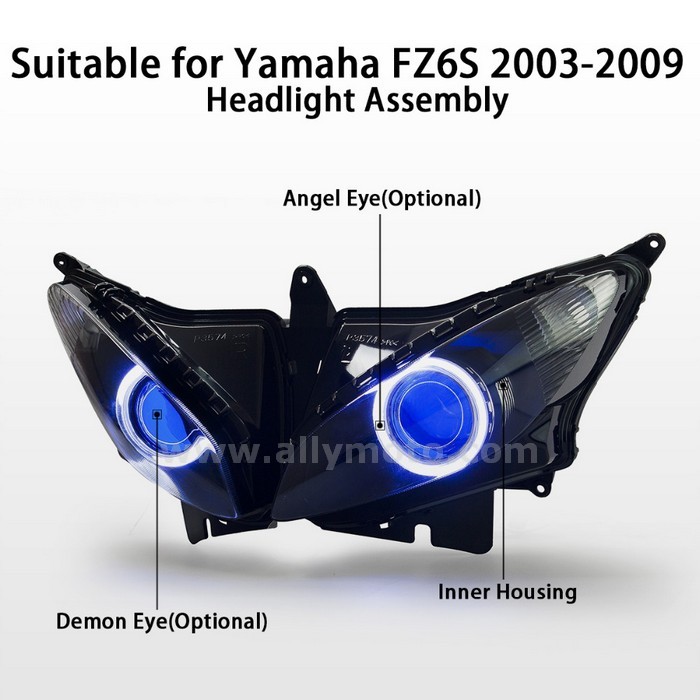 005 Headlight Yamaha Fz6S 2003-2009 Frontlamp Lightings Angel Halo Eye Blue-4 005 Headlight Yamaha Fz6S 2003-2009 Frontlamp Lightings Angel Halo Eye Blue-4
